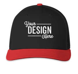 New Era Snapback Low Profile Trucker Hat - Color: Black / Scarlet