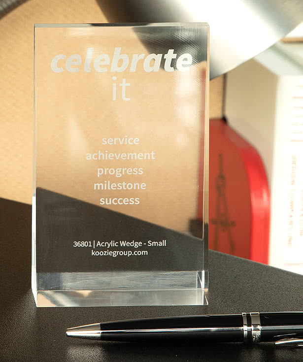 Laser Engraved 5" Acrylic Wedge Award