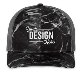 Richardson Patterned Snapback Trucker Hat - Color: Mossy Oak Elements Blacktip / Charcoal