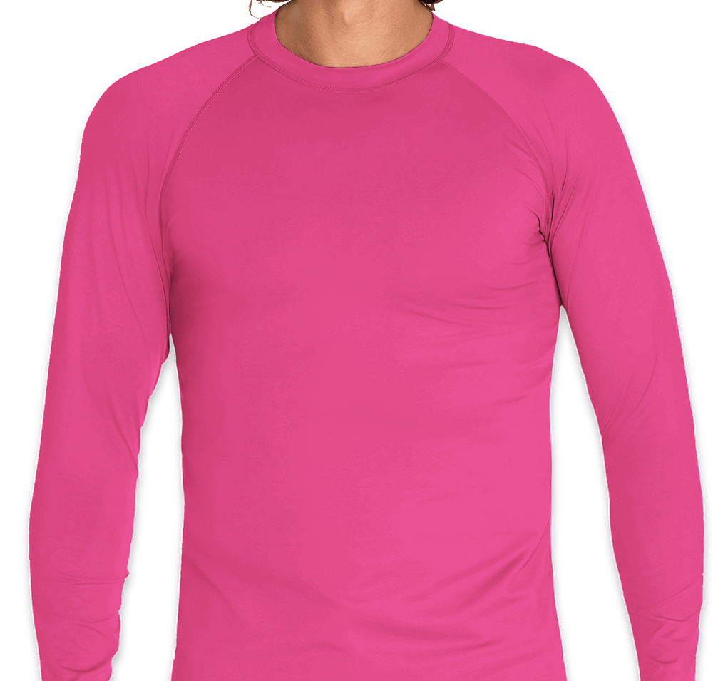 Wet Effect Long Sleeve Rash Guard Shirt-default