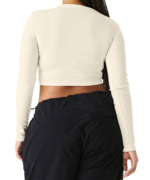 Bella + Canvas Women's Micro Rib Long Sleeve Crop T-shirt