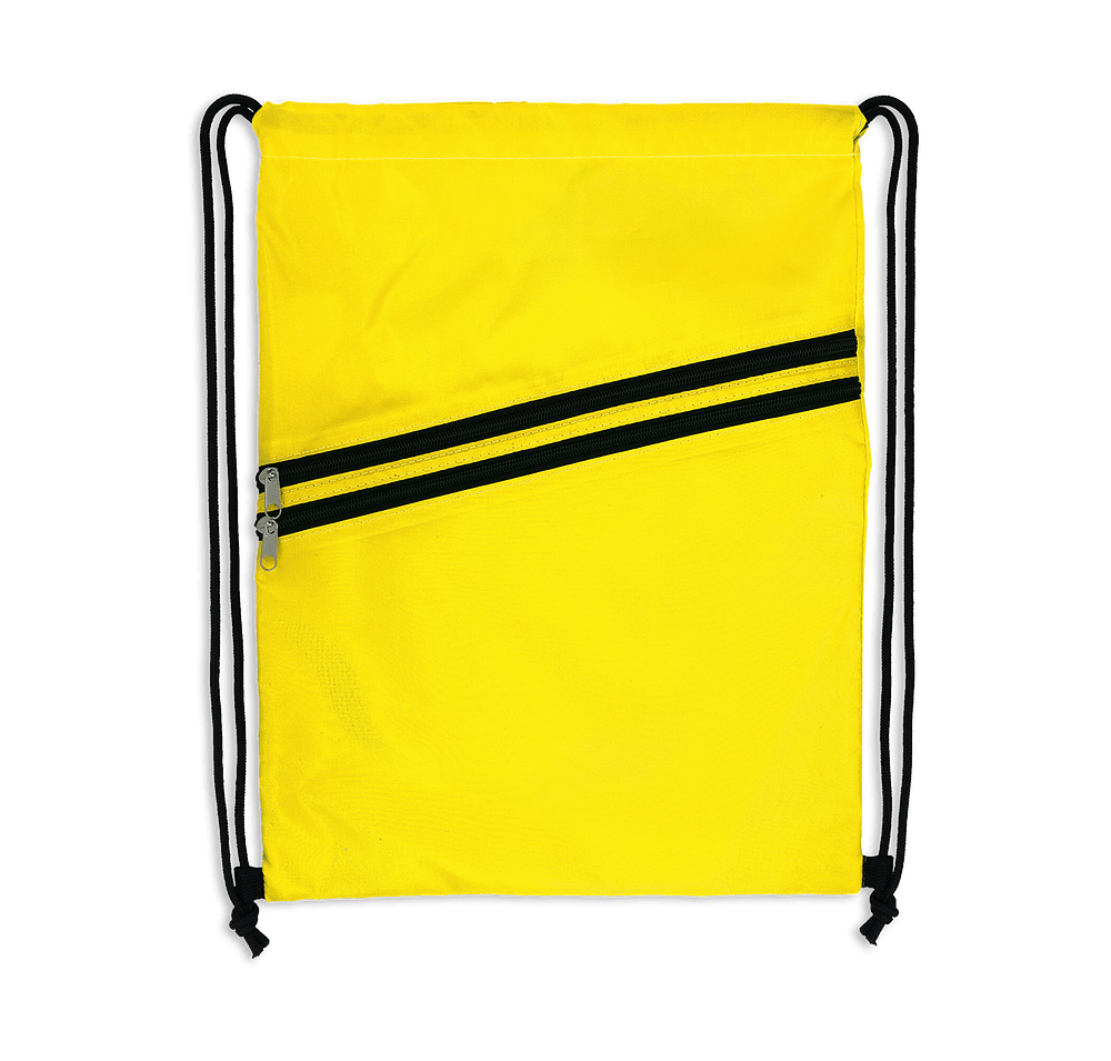 Full Color Neon Multi-Zippered Drawstring Bag-default