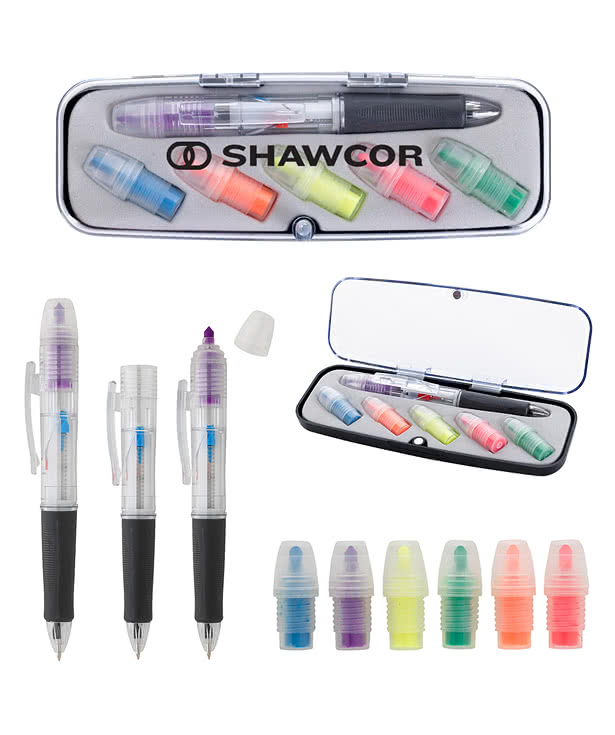 Tri-Color Pen and Highlighter Set