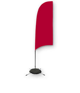 Full Color 9’ Streamline Razor Flag with Cross Base - Color: Cardinal