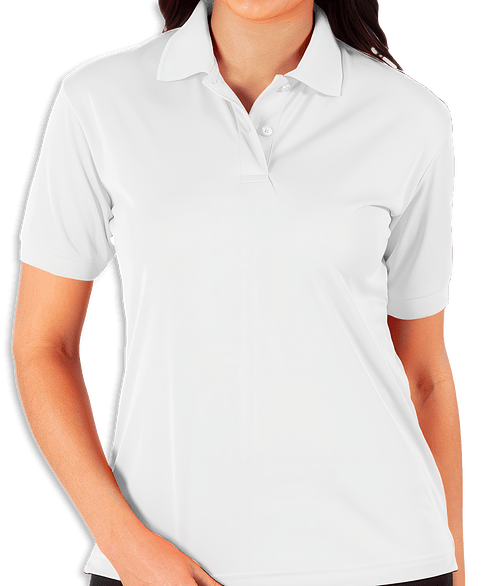 Blue Generation Women's BLU-X-DRI Snag Resistant Performance Polo - Printed in White