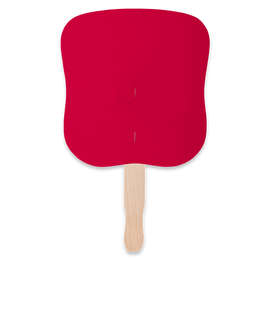 Full Color Hourglass Shaped Hand Fan - Color: Cardinal