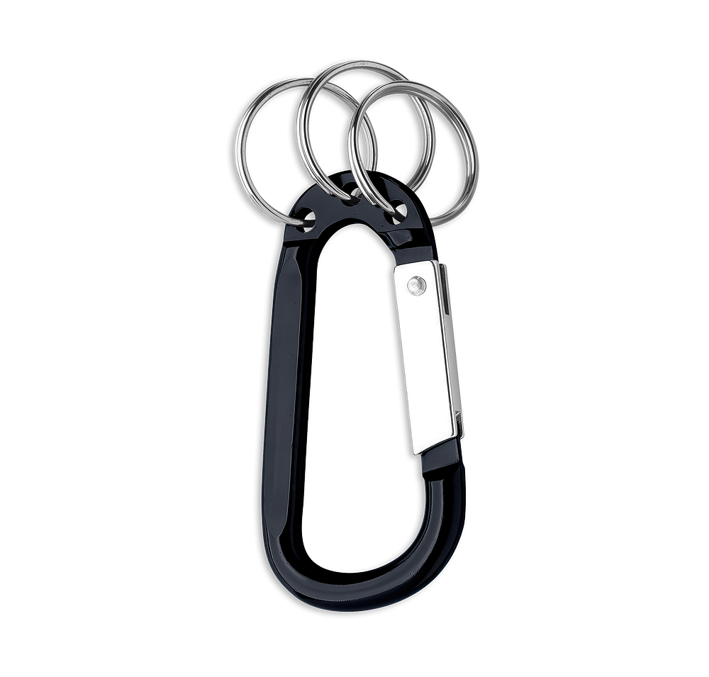 Laser Engraved 8mm Carabiner with Triple Split Ring-default