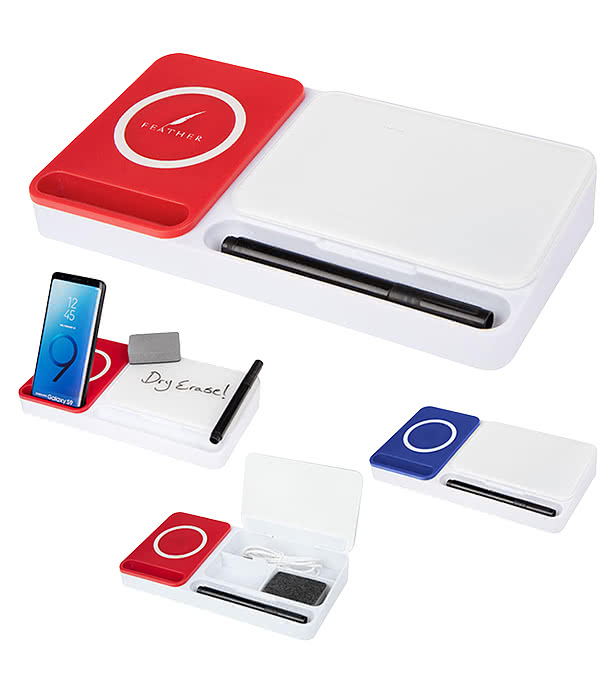 Desk Organizer with Wireless Charger & Dry Erase Board