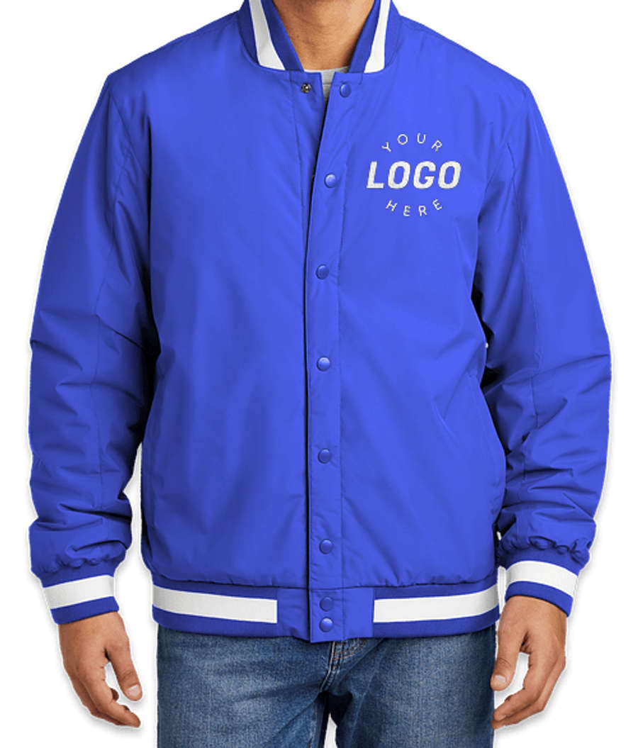 Sport-Tek Varsity Insulated Jacket - Embroidered in True Royal