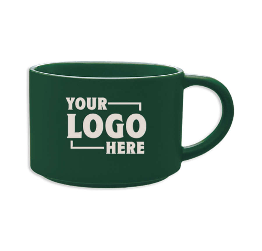 Laser Engraved 20 oz. Minestra Ceramic Soup Mug in Green