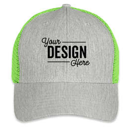Big Accessories Urban Trucker Hat - Color: Light Grey / Neon Green