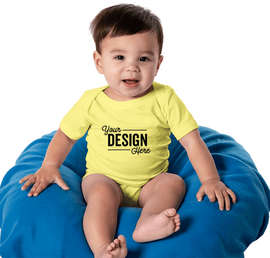 Bella + Canvas Jersey Short-Sleeve Baby Bodysuit - Color: Yellow