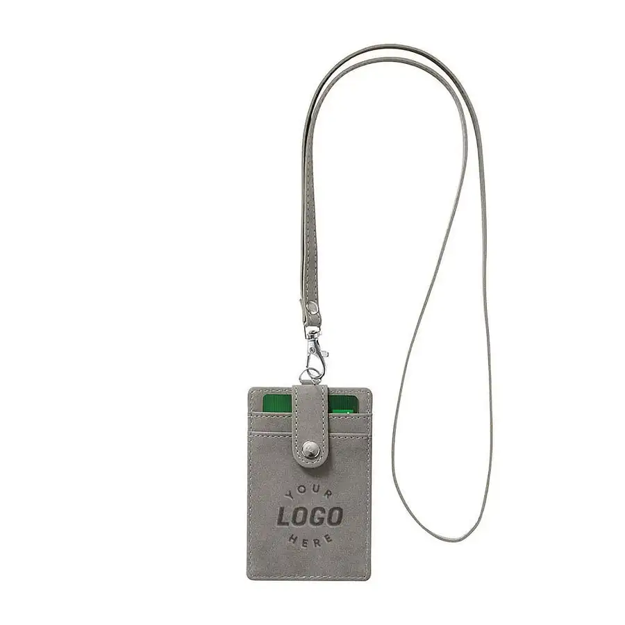 Debossed Leeman RFID Card and Badge Holder in gray
