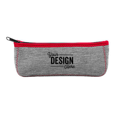 Heathered Canoe Pencil Case - Heathered Charcoal / Red / Red