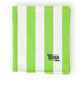 Port Authority Lightweight Embroidered Cabana Stripe Beach Towel - Color: Bright Lime