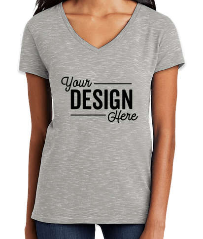 District Women's Melange V-Neck T-shirt - Light Grey