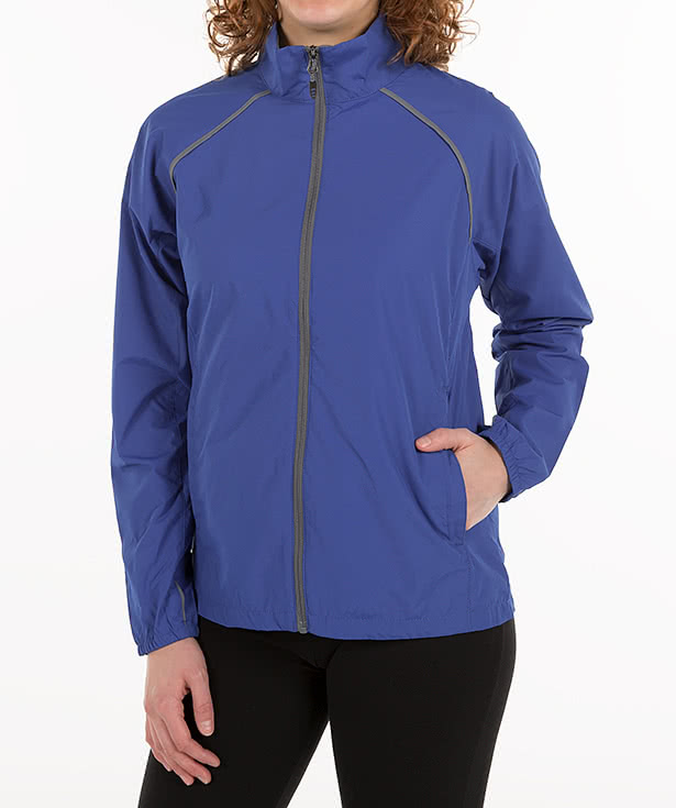 Elevate Women's Egmont Packable Contrast Zipper Windbreaker