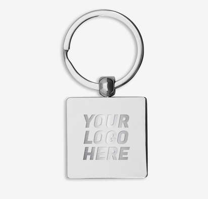 Laser Engraved Square Metal Keychain-default