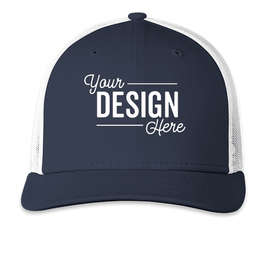 New Era Snapback Low Profile Trucker Hat - Color: Deep Navy / White
