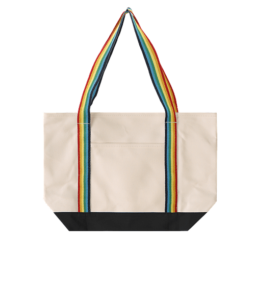Large Premium Cotton Canvas Tote Bag in Rainbow