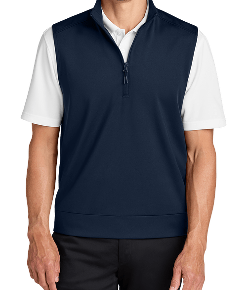Port Authority C-FREE Recycled Performance Double Knit 1/4-Zip Vest - Embroidery in True Navy
