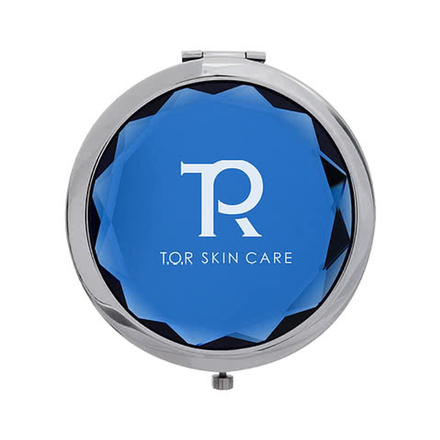 Jeweled Compact Mirror in Blue