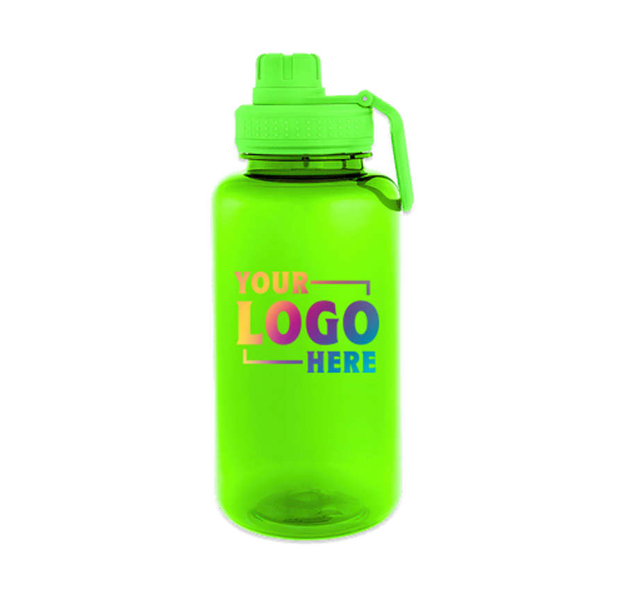 Full Color 34 oz. Jessie Recycled Water Bottle in TRANSLUCENT LIME