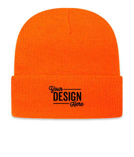 Cap America Knit Cuff Beanie - Color: Neon Blaze Orange