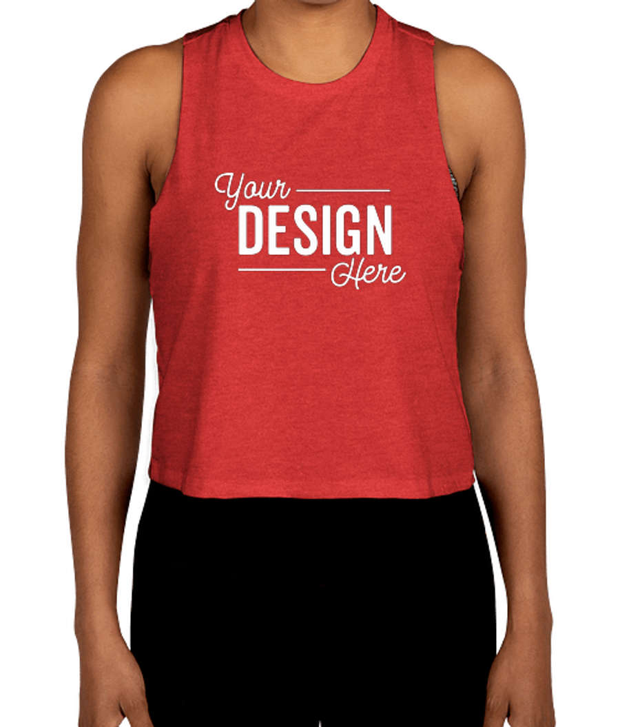Bella + Canvas Women's Racerback Crop Tank Top in Heather Red