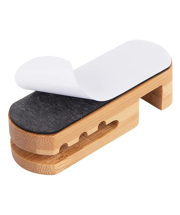 Laser Engraved Bamboo Desktop Cable Organizer