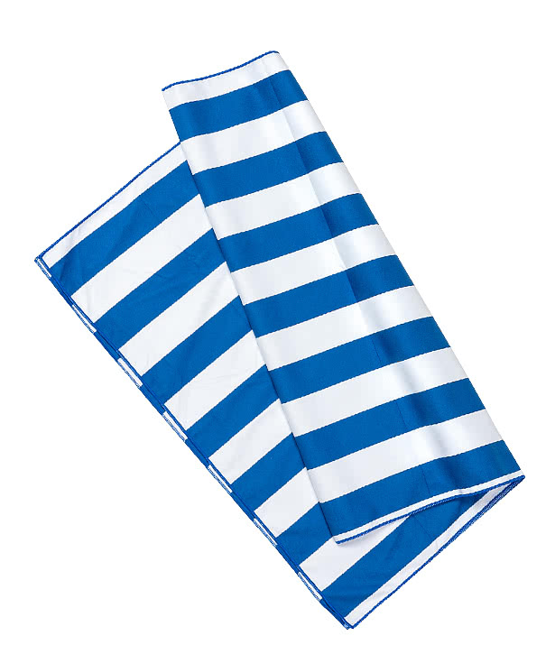 Sandpiper Striped Microfiber Beach Towel with Carrying Pouch