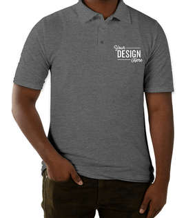 Hanes X-Temp Fresh IQ Pique Polo - Color: Charcoal Heather