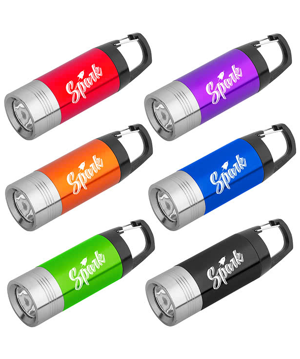 Laser Engraved Rocket Carabiner Flashlight