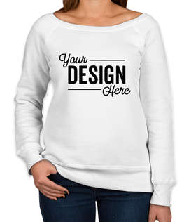 Canada - Bella + Canvas Women's Tri-Blend Wide Neck Sweatshirt - Color: Solid White Triblend