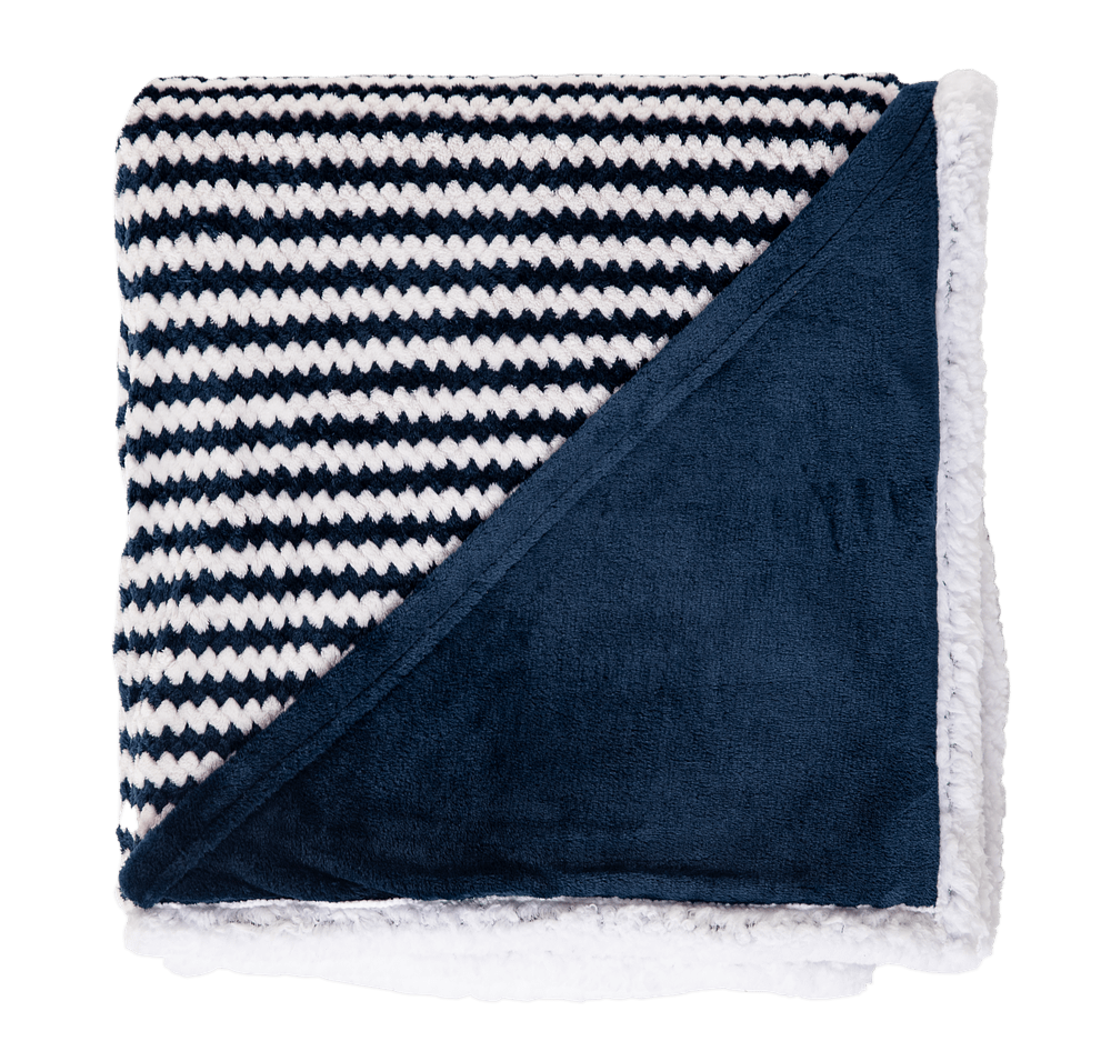 Field & Co. Chevron Striped Sherpa Blanket-default