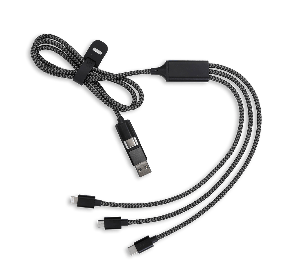 Laser Engraved All-Over 5-in-1 Charging Cable-default