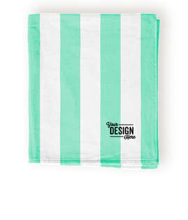 Port Authority Lightweight Embroidered Cabana Stripe Beach Towel - Color: Bright Seafoam