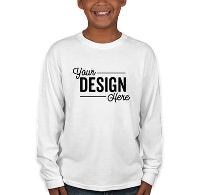 Jerzees Youth 50/50 Long Sleeve T-shirt - White