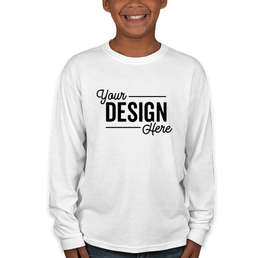 Jerzees Youth 50/50 Long Sleeve T-shirt - Color: White