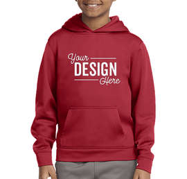 Sport-Tek Youth Performance Pullover Hoodie - Color: Deep Red
