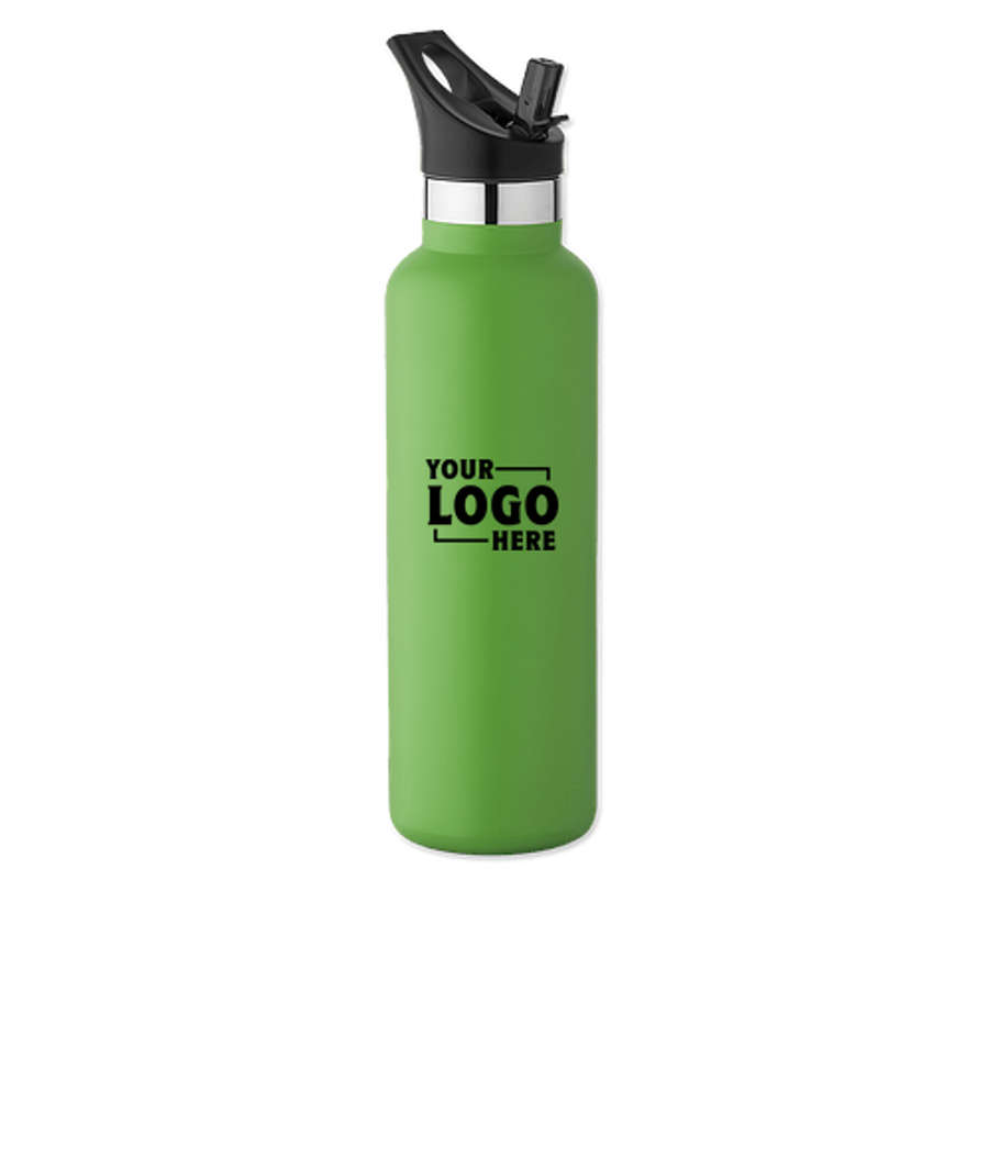 20 oz. Basecamp Mesa Tundra Water Bottle with Screw Top and Flip-Top Straw Lid in Lime Green