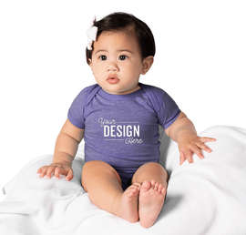 Rabbit Skins Harborside Melange Jersey Baby Bodysuit - Color: Purple Melange