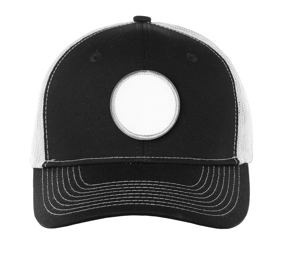 Port Authority Snapback Trucker Hat - Circle Patch - Embroidered-default