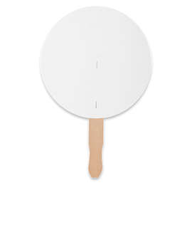 Full Color Circle Hand Fan - Color: White