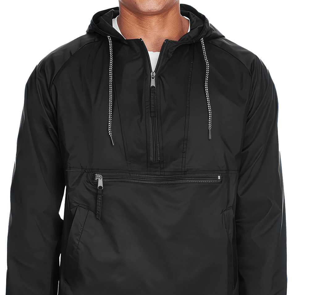 Harriton Packable Hooded Windbreaker Jacket-default