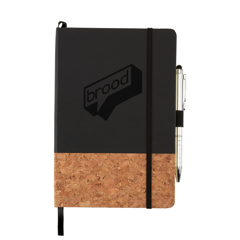 Debossed Lucca Cork Hard Cover Notebook