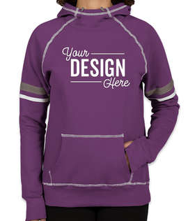 Augusta Women's Spirit Pullover Hoodie - Color: Purple / White / Graphite