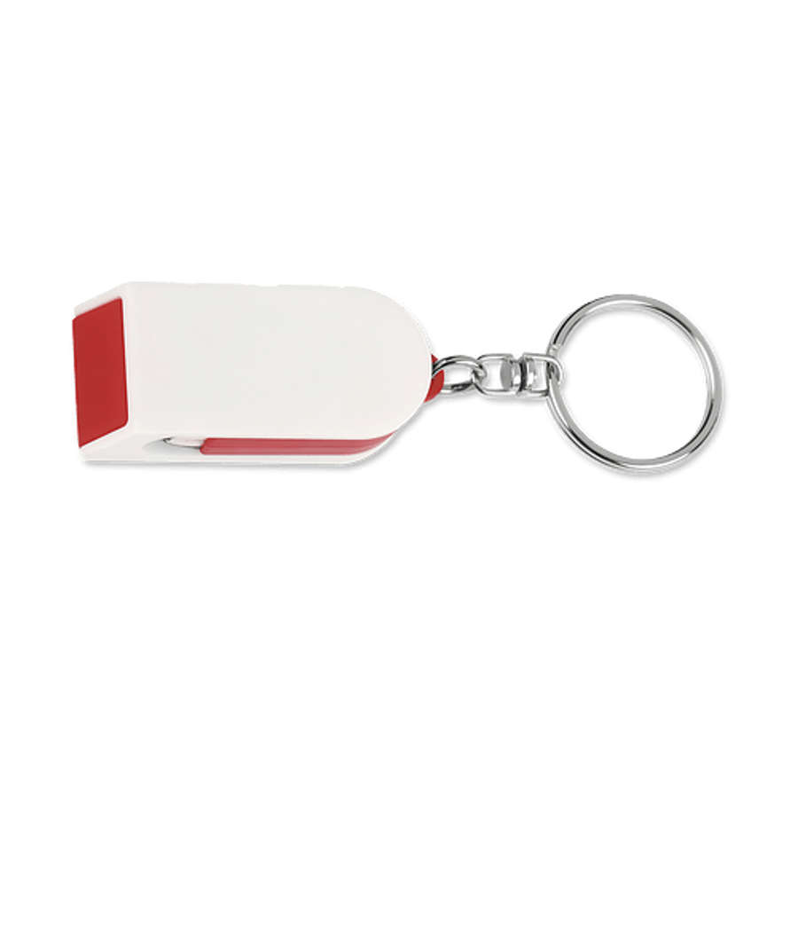 Phone Stand and Screen Cleaner Combo Keychain in Red