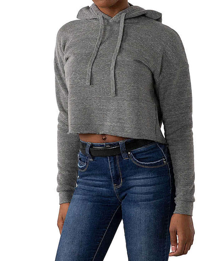 Royal Apparel Women's USA-Made Eco Tri-Blend Cropped Hoodie