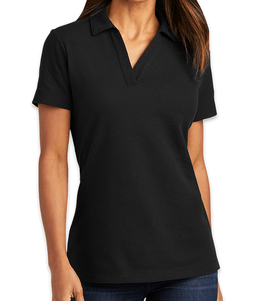 Port Authority Women's C-FREE Cotton Blend Pique Polo in Black